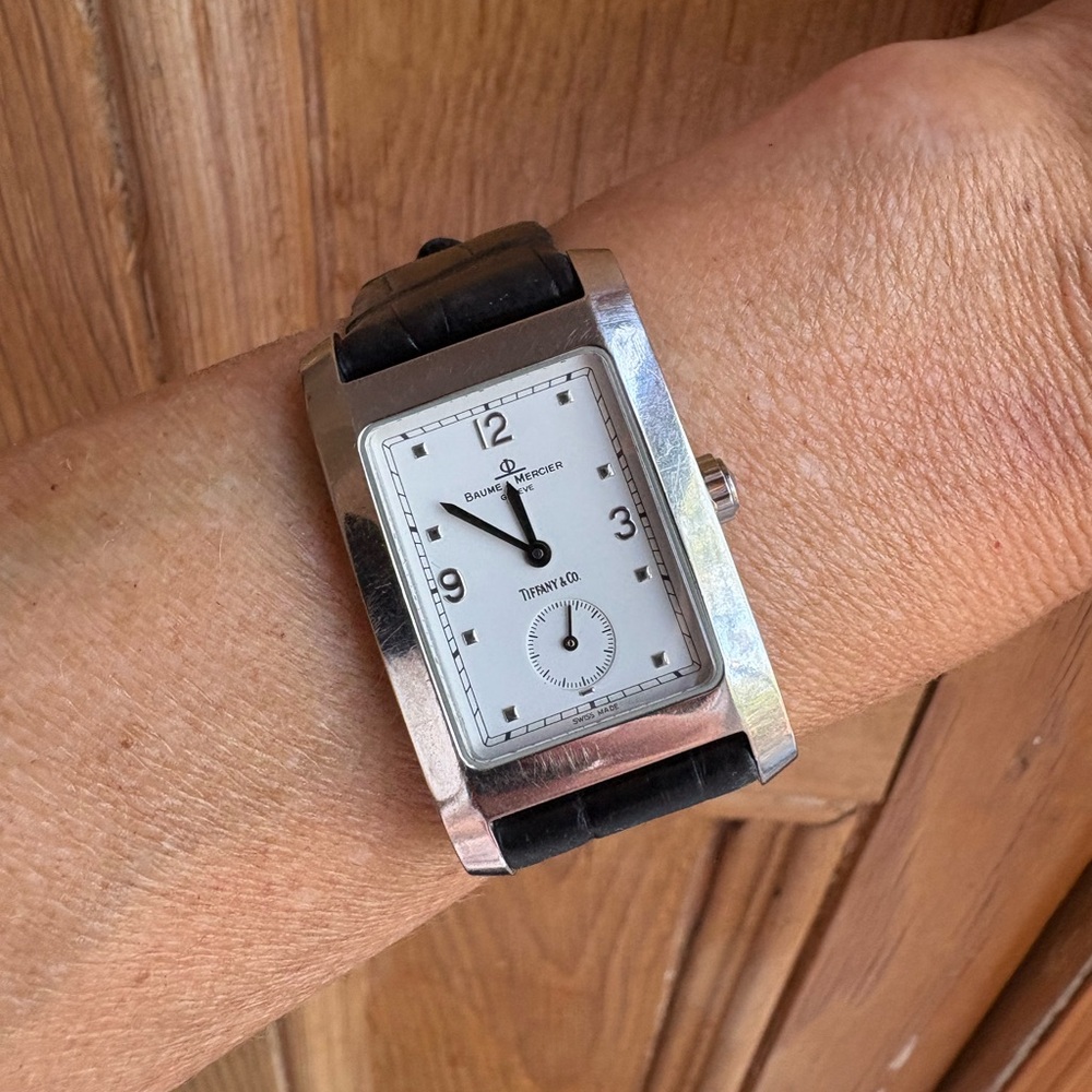 Baume & Mercier x Tiffany Hampton Stainless Steel Watch w/ Black Alligator Strap